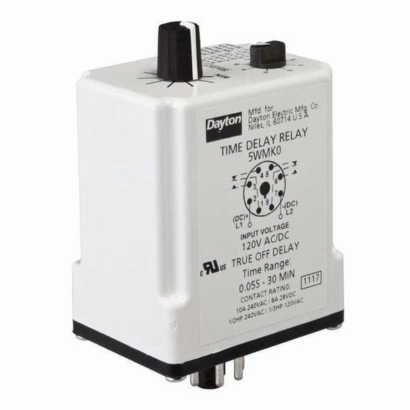 Single Function Time Delay Relay, Octal, Off Delay, 1 Functions 24V AC/DC, DPDT 5WMK2