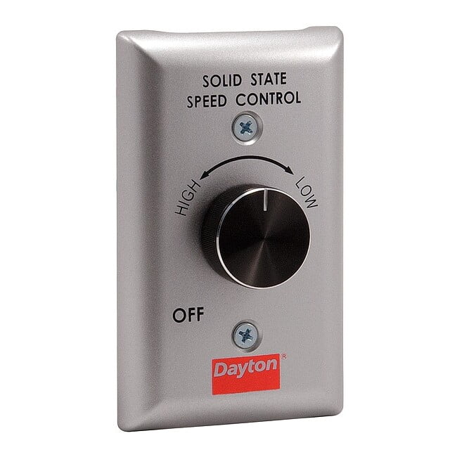 Speed Control Socket Dial Speed Control, 115V, 6 Amp, SPST, Brushed Aluminum Plate 48C172 ...