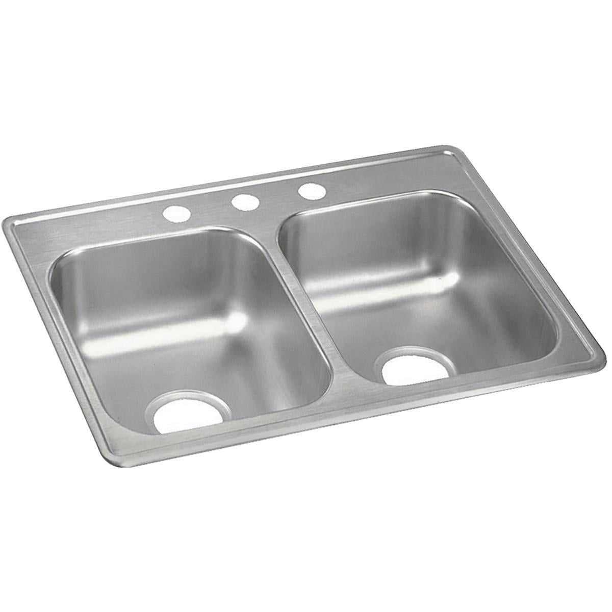 Dayton 25" Satin Stainless Steel Double Bowl Drop-In Kitchen Sink