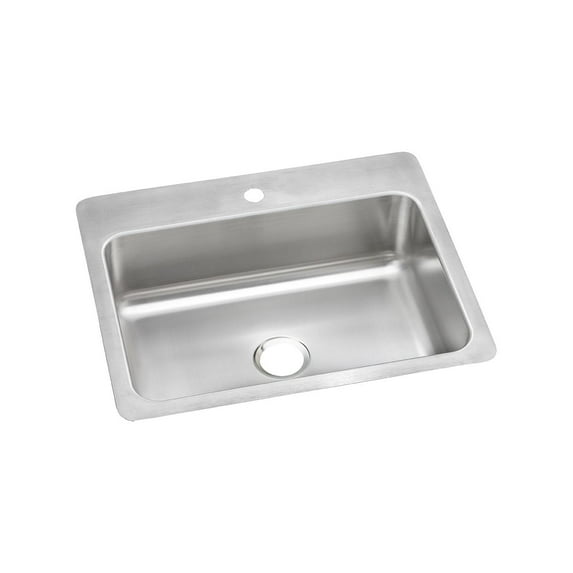 Dayton Stainless Steel 27" x 22" x 8", Single Bowl Dual Mount Sink, 1 Hole