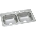 thumbnail image 1 of Dayton Stainless Steel 33" x 22" x 7-1/16", 4-Hole Equal Double Bowl Drop-in Sink, 1 of 8