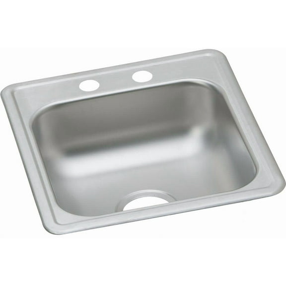 Dayton Stainless Steel D117212 17" x 21-1/4" x 6-1/2", Single Bowl Top Mount Bar Sink