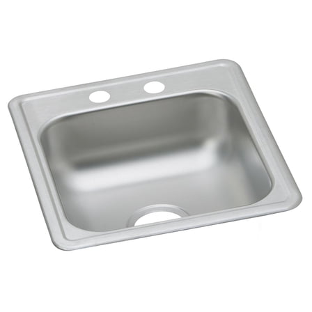 Dayton Stainless Steel D117212 17" x 21-1/4" x 6-1/2", Single Bowl Top Mount Bar Sink