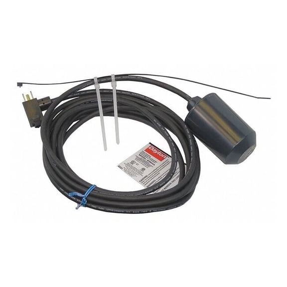 Dayton Float Switch, 10 ft, ABS, 115V AC 6PNU4