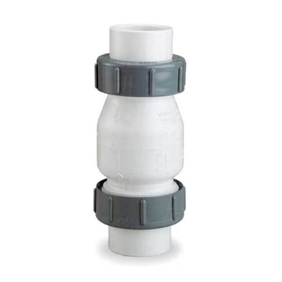 Dayton 1-1/2" Socket PVC True Union Swing Waste Water Check Valve 4RG90
