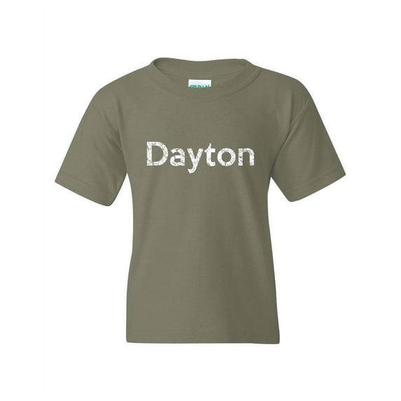 Dayton Unisex Youth Kids T-Shirt Tee Clothing Youth Large Military Green