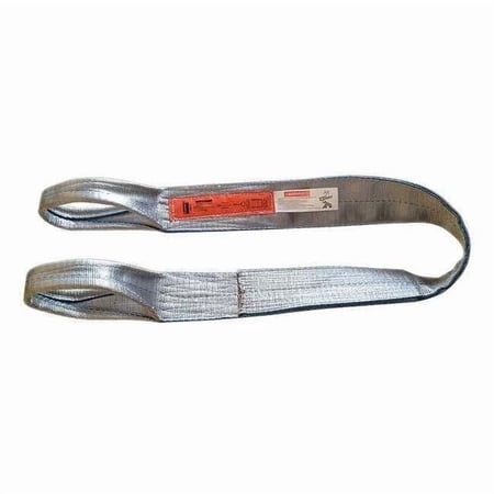 Dayton Web Sling, Type 3, 4 ft L, 1 in W, Polyester, Gray 2MJV3