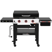 Daytona 3-Burner Propane Gas Grill 30 in. Flat Top Griddle in Black
