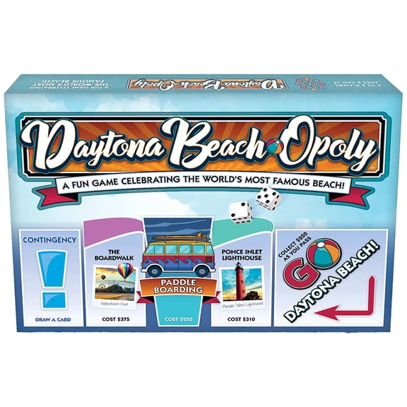 Late For The Sky: Daytona Beach-Opoly - Vacation Destination Themed Opoly-Style Board Game, Family Strategy, 2-6 Players, Traditional or 1hr Version