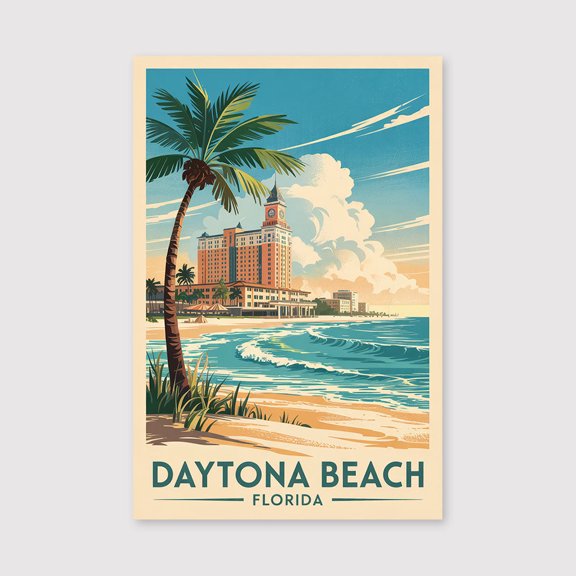 Daytona Beach Travel Print Canvas Wall Art, Daytona Beach Wall Hanging Home decor Daytona Beach Canvas Art, Florida Art Canvas Florida Print Canvas-1WN630