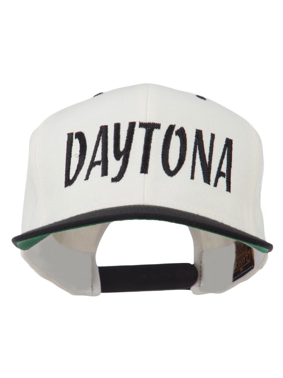 Daytona Embroidered Flat Bill Cap - Natural Black OSFM