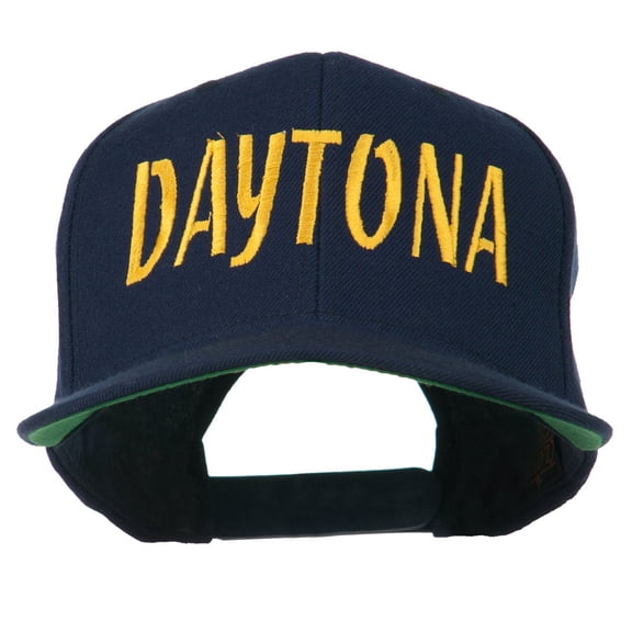 Daytona Embroidered Flat Bill Cap - Navy OSFM