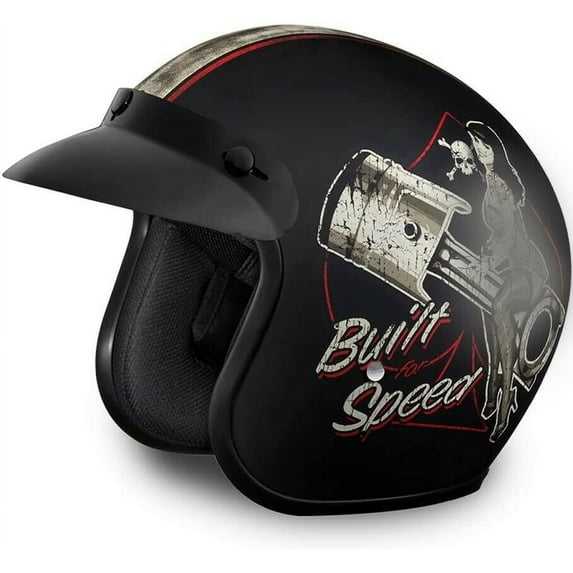 Daytona Helmets 3/4 Shell Open Face Motorcycle Helmet CRUISER - Built For Speed - Quick Release 100% DOT Approved Extra-Large