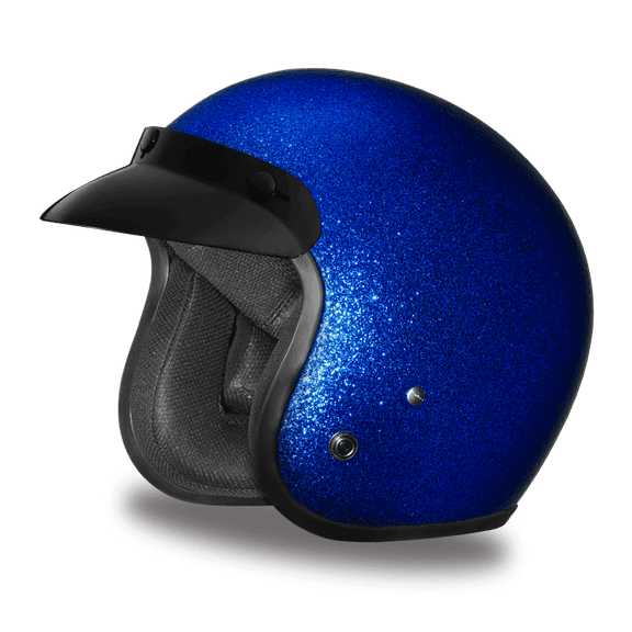 Daytona Helmets Cruiser D.O.T. Approved Open Face Three Quarter Shell Motorcycle Helmet With Visor