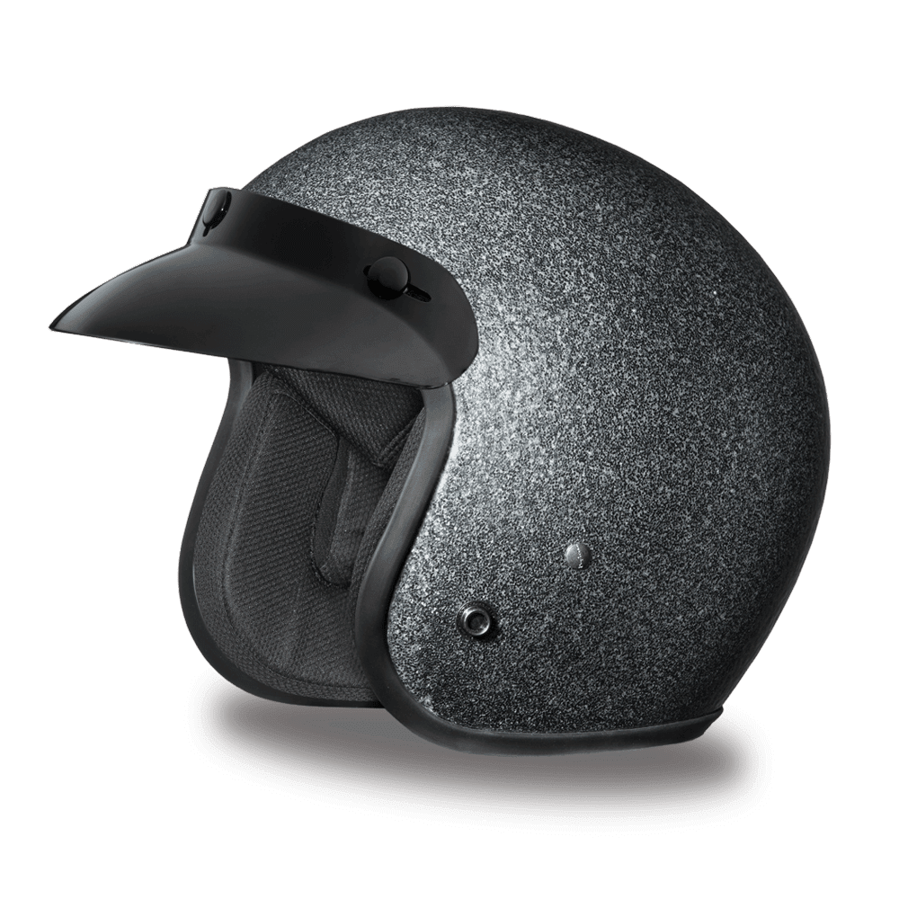 Daytona Helmets Cruiser D.O.T. Approved Open Face Three Quarter Shell Motorcycle Helmet With Visor