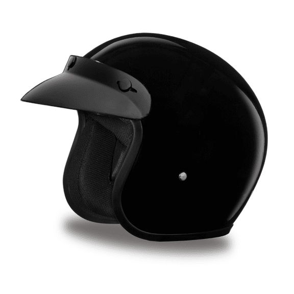 Daytona Helmets Cruiser Jr. D.O.T. Approved Open Face Three Quarter Shell Motorcycle Helmet With Visor