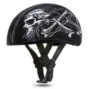 Daytona Helmets D6-SC Skull Cap Skull with Chains Half Face Helmet Black