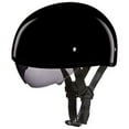 thumbnail image 1 of Daytona Helmets DS8-A ‘Skull Cap' Gloss Black Half Face Helmet with Inner Shield Black, 1 of 7