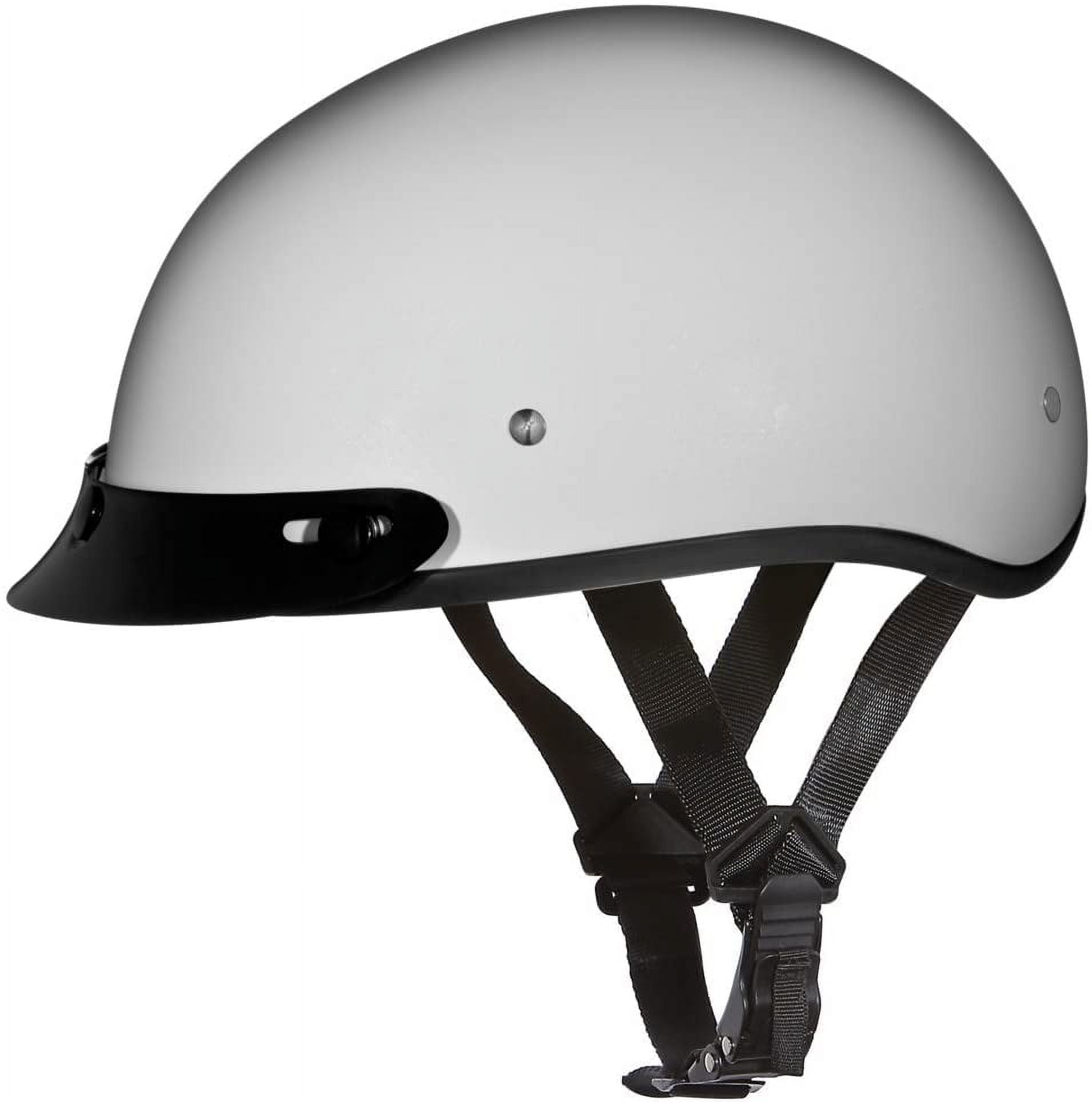 Daytona Helmets Half Skull Cap Motorcycle Pearl White Helmet – DOT Approved XX-Large