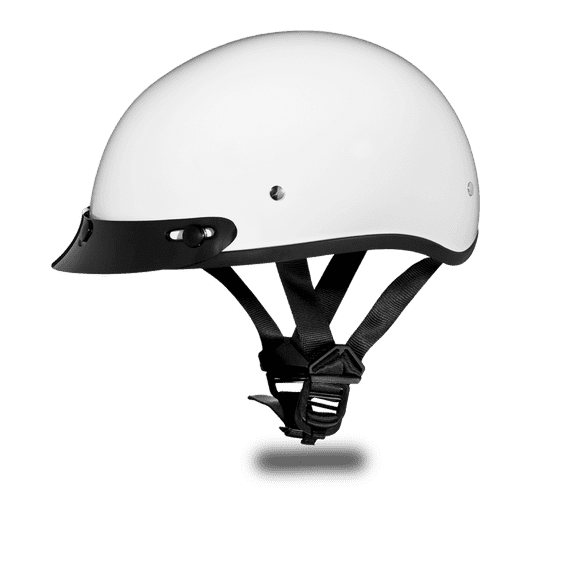 Daytona Helmets Slim Line Skull Cap D.O.T. Approved Half Shell Motorcycle Helmet With Visor