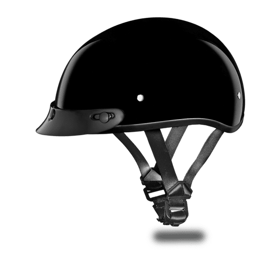 Daytona Helmets Slim Line Skull Cap D.O.T. Approved Half Shell Motorcycle Helmet With Visor
