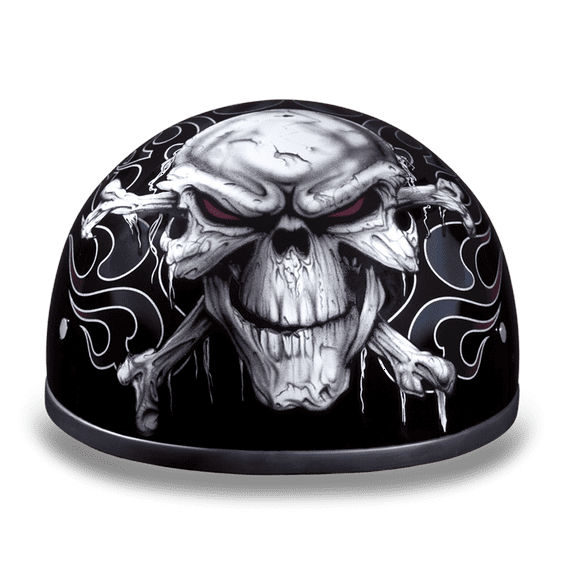 Daytona Helmets Slim Line Skull Cap D.O.T. Approved Half Shell Motorcycle Helmet