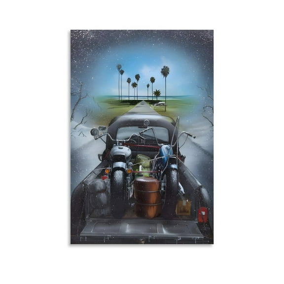 Daytona Run Motorcycle Rider Poster David Mann Canvas Wall Art Poster Decorative Bedroom Modern Home Print Picture Artworks Posters 12x18inch(30x45cm)