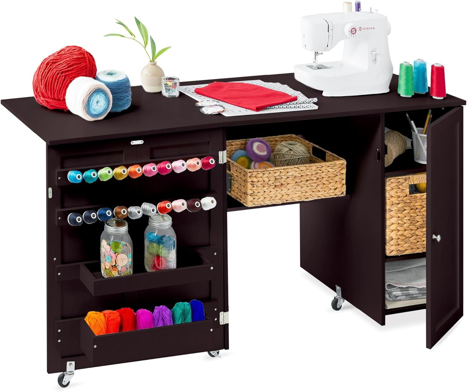 Dayup Large Folding Sewing Table, Multipurpose Portable Craft Station