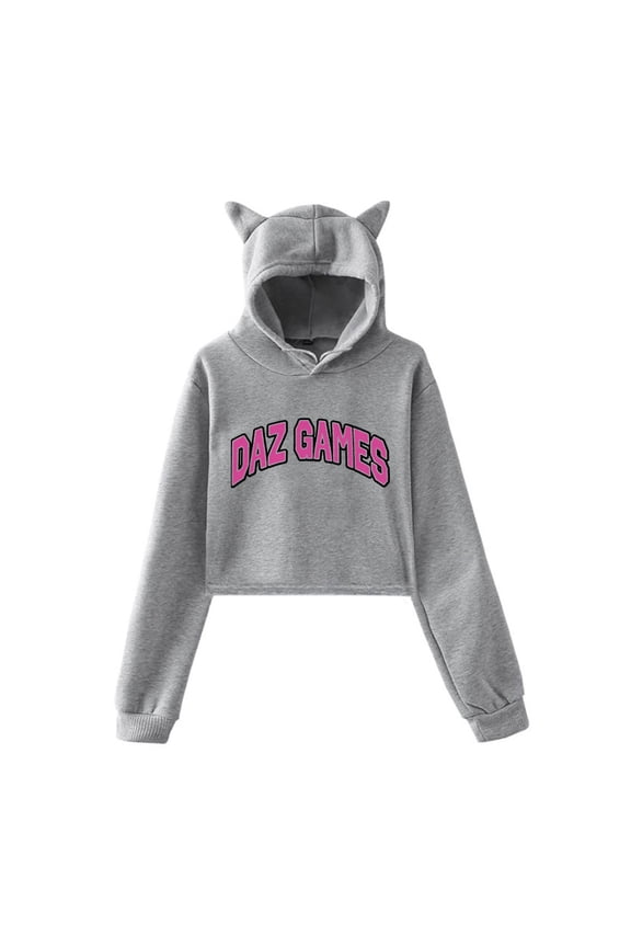 Cat Ear Hoodie Women Long Sleeve Pullover Casual Streetwear Crop Tops