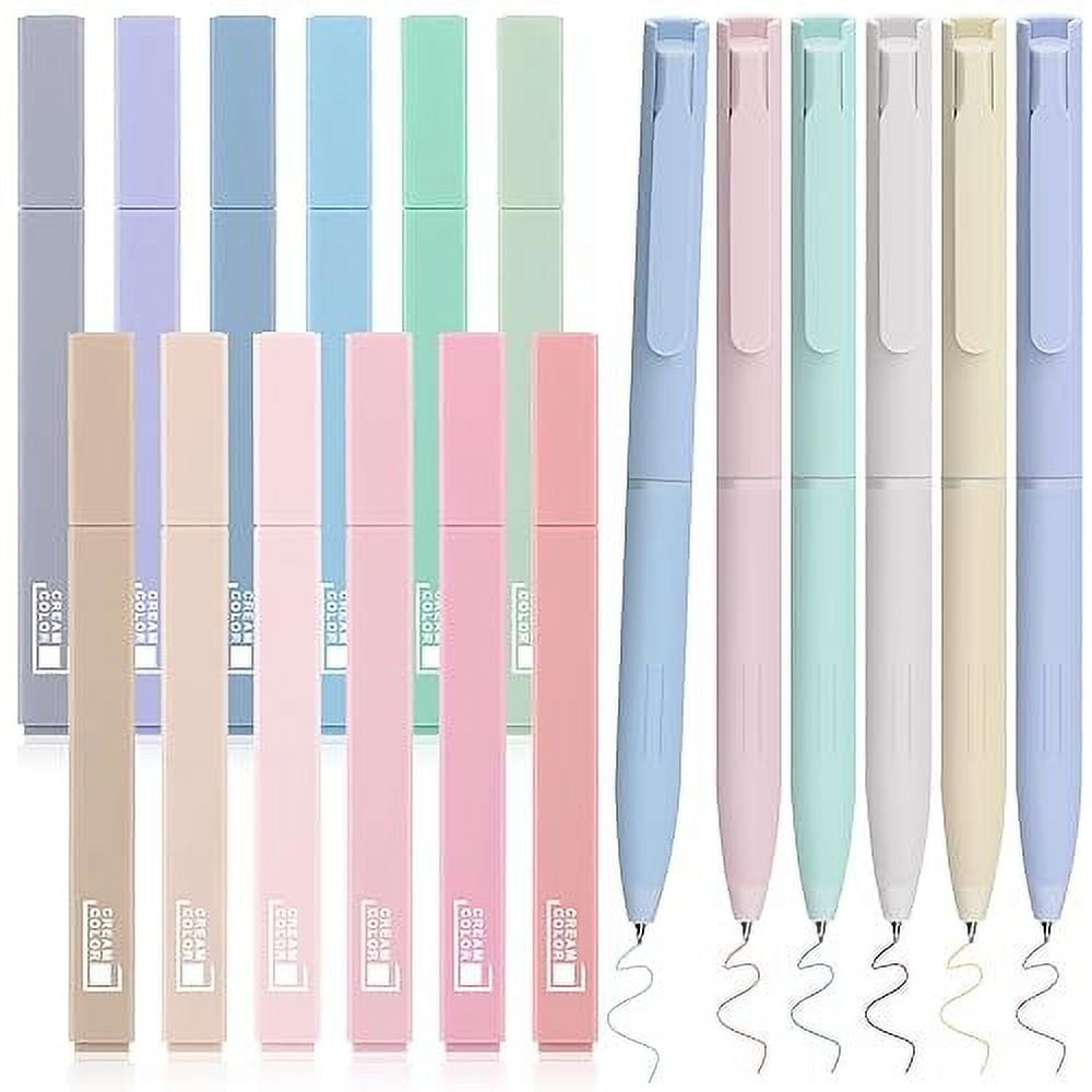 DazSpirit 12 Pastel No Bleed Highlighters and 6 Multicolor Fineliner