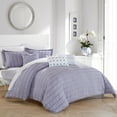 thumbnail image 1 of Daza 6 or 5 Piece Comforter Set Striped Ruched Ruffled Bedding, 1 of 11