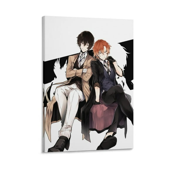 Dazai X Chuuya Poster Bungou Stray Dogs Canvas Wall Art Prints Poster Gifts Photo Picture Painting Posters Room Decor Home Decorative 12x18inch(30x45cm)