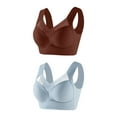 thumbnail image 1 of Dazajoo 2PC Plus Size Bras for Women 44dd,Breathable Skin-Friendly Solid Color Soft Push Up Underwear 2025 Womens Comfy Soft Full Coverage Everyday Bra,Blue,XXXXXXL, 1 of 2