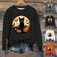 thumbnail image 1 of Dazajoo Black Cat Halloween T Shirt for Women Long Sleeve Festival Funny Tops Lightweight Crew Neck Graphic Tees,White,XXL, 1 of 7