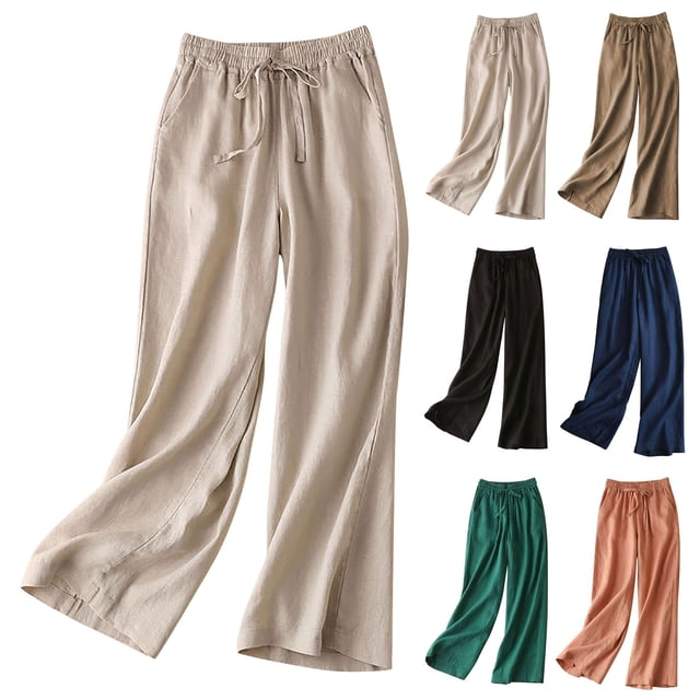 Plus Size Floral Drawstring Wide Leg Pants with Pockets main image 0