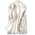 thumbnail image 1 of Dazajoo Faux Fur Vest for Women Loose Fit Fuzzy Fleece Lapel Coats 2024 Winter Windproof Padded Warm Sleeveless Jacket Holiday Sales,White,M, 1 of 9