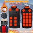 thumbnail image 1 of Dazajoo Heated Vest for Men Women Outdoor Travel Rechargeable with USB Port Heated Jacket Winter Warm Hunting Thermal Heated Coats with Zipper Pockets,Black,XL, 1 of 10