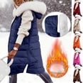 thumbnail image 1 of Dazajoo Long Puffer Vest Coat Women Winter Quilted Jacket with Detachable Hood Thicken Warm Sleeveless Coats,Wine,XL, 1 of 10