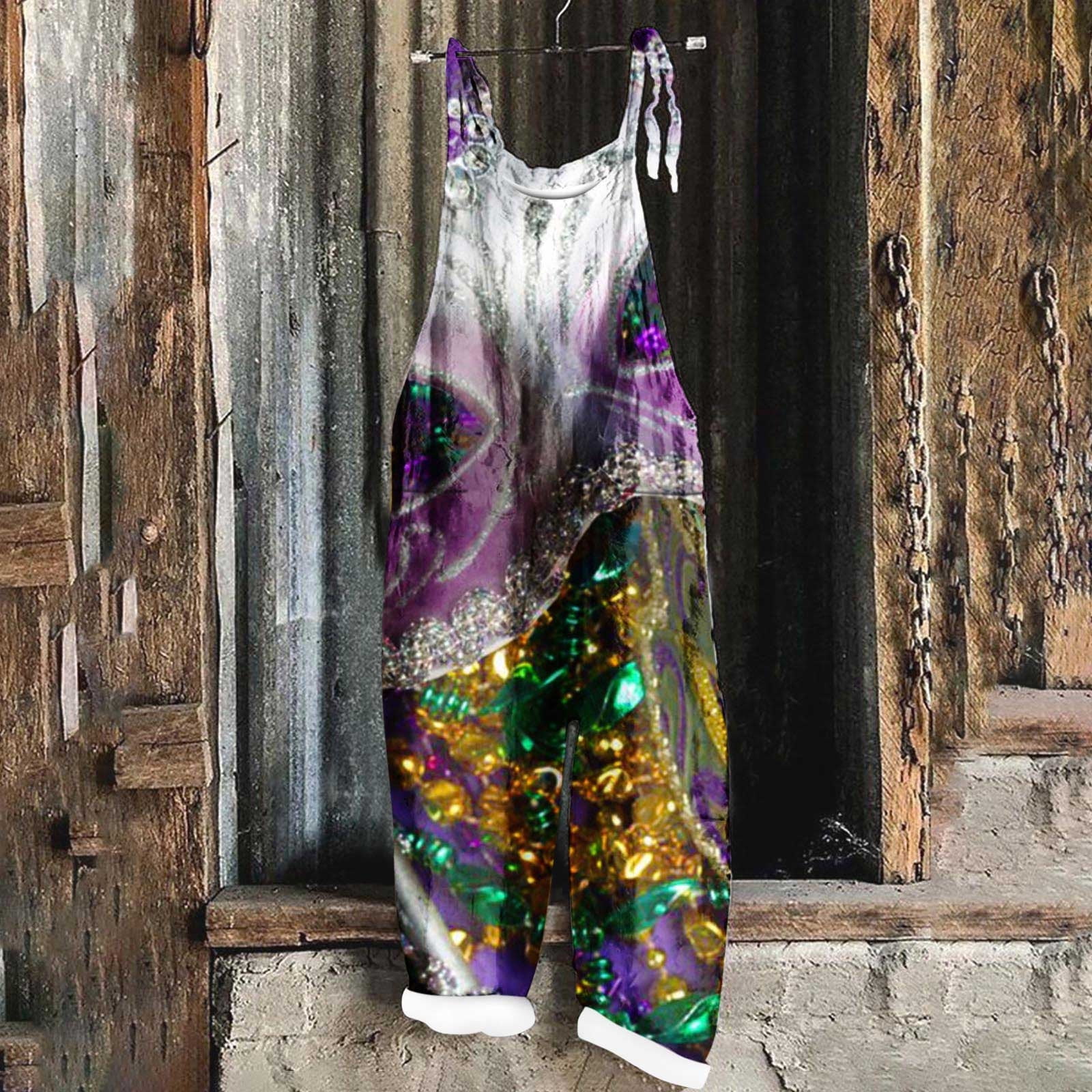 mardi gras overalls sequin