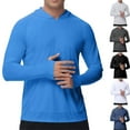 thumbnail image 1 of Dazajoo Men's Hooded Sun Protection T Shirts Casual Lightweight Quick Dry Long Sleeve Hoodie Outdoor Athletic Fishing Shirt,Black,XL, 1 of 9