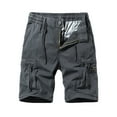 thumbnail image 1 of Dazajoo Micro Elastic Overalls Shorts for Men with Multi-Pockets Casual Drawstring Solid Color Short Pants Summer Relaxed Fit Outdoor Sweatpants for Men 2024,Dark Gray,XXL, 1 of 3