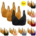 thumbnail image 1 of Dazajoo Pack of 3 Women Plus Size Bras No Underwire Push Up Pullover Bras Full Coverage Bralettes Wireless Lightweight Soft Everyday Underwear for Women 2024 Prime Today,Purple,44/100, 1 of 3