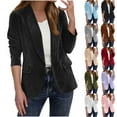 thumbnail image 1 of Dazajoo Pink Faux Suede Blazers for Women Lapel Long Sleeve Open Front Blazer Business Casual Work Office Suit Jackets,XL, 1 of 9