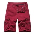 thumbnail image 1 of Dazajoo Plus Size Outdoor Cotton Shorts for Men Elastic Waist Casual Lightweight Multi-Pockets Short Pants 2024 Summer Men's Dressy Trendy Workout Beach Shorts,Red,XXXL, 1 of 2