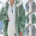 thumbnail image 1 of Dazajoo Plus Size Womens Plush Jacket Zip Up Fleece Fuzzy Coats Solid Color Winter Warm Jackets with Pockets,Gray,S, 1 of 6