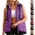 thumbnail image 1 of Dazajoo Puffer Vest Women Sleeveless Zip Up Hooded Jacket Winter Lightweight Oversized Quilted Coats with Pockets,White,XL, 1 of 10