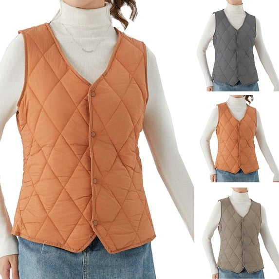 Dazajoo Quilted Vest Women Plus Size Sleeveless V Neck Sherpa Fleece Jacket Winter Lightweight Warm Snap Button Vests,Dark Gray,XXXXXL