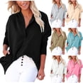 thumbnail image 1 of Dazajoo Sweatshirt for Women Oversized Solid Color Button Long Sleeve Pullover Basic Fall Trendy V Neck Sweatshirts Tops 2024 Fashion,Black,S, 1 of 7