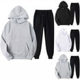 thumbnail image 1 of Dazajoo Sweatshirts for Women 2024 Outfits Men's and Women's Sports Tracksuits Long Sleeve Hoodies Sweatshirt and Drswatring Sweatpants Solid Color Lounge Sets Sale,Gray,M, 1 of 5