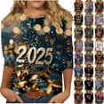 Dazajoo Weekly Prime Happy New Year Tops Women 2025 Merry New Year